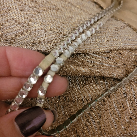 Knit Metallic Gold Gown w/ Matching Scarf - Picture 8 of 8